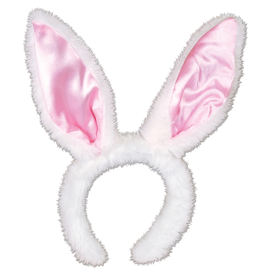 Bunny Ears White W Pink Satin